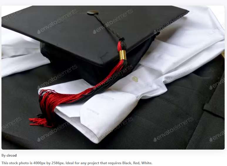 Graduation Cap and gown sold on Envato